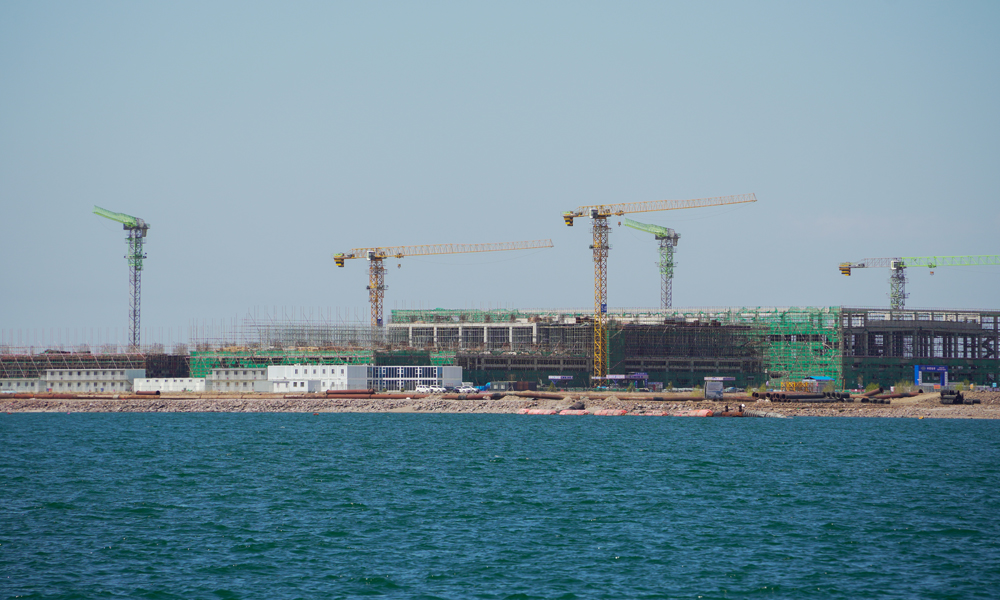 太平湾临港冷链产业项目建设现场。 