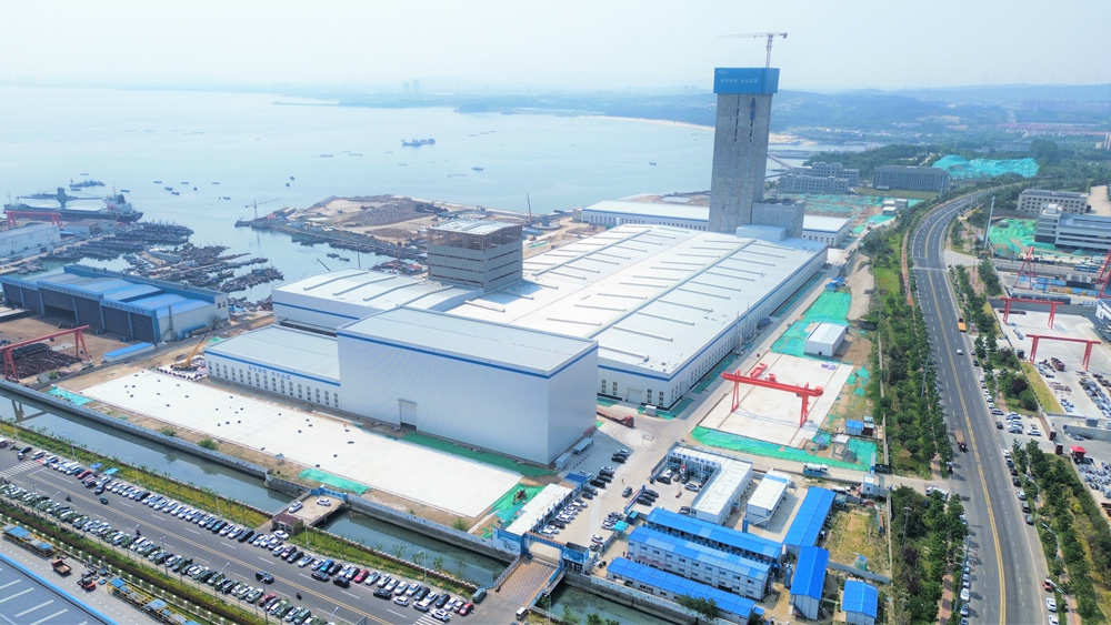 近日拍摄的泰昇海缆厂区。 