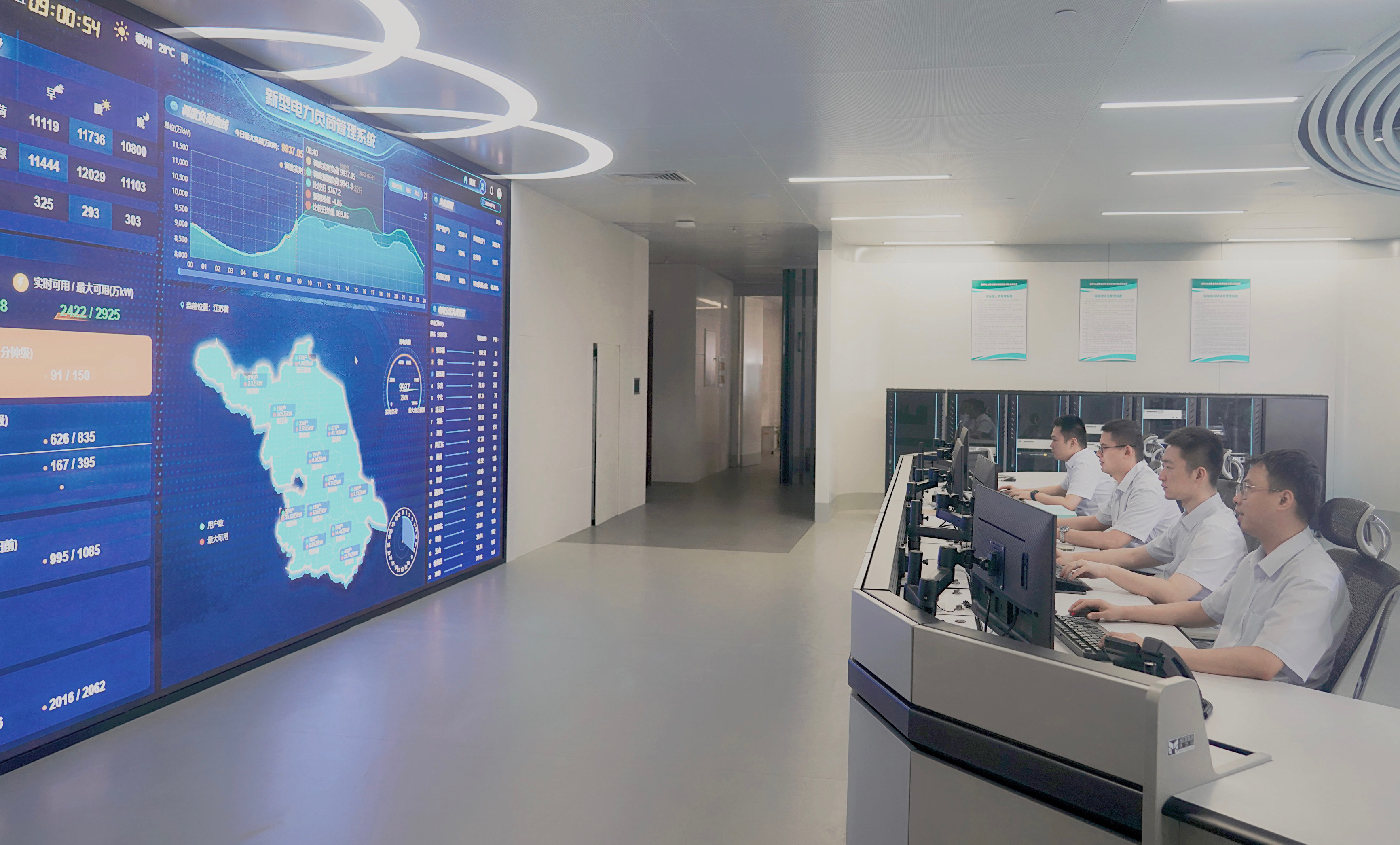 国网江苏电力负荷管理中心团队通过新型电力负荷管理系统监测全省用电负荷水平。.jpg